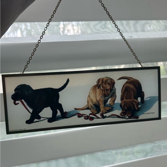 Glassmasters USA By Amy Brackenbury
Stained Glass Red Tape Puppies Suncatcher. - Picture 2 of 9